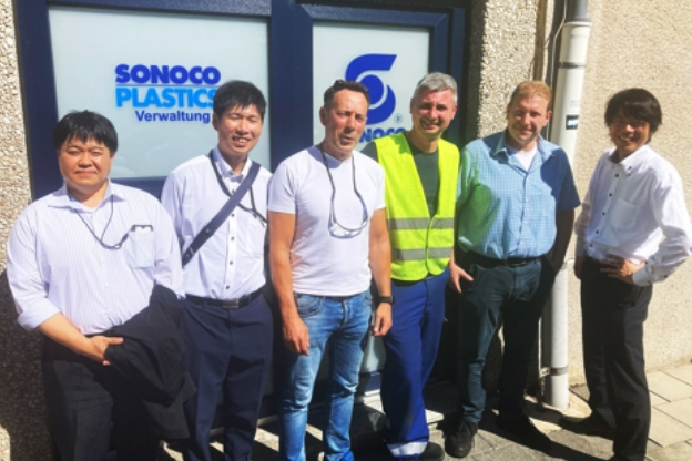 Showa technical staff visiting Sonoco Plastics